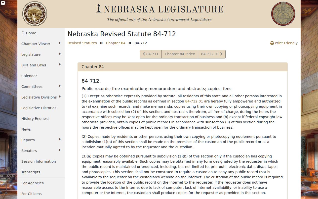 Sheridan County booking record request context in the Nebraska Public Records Act