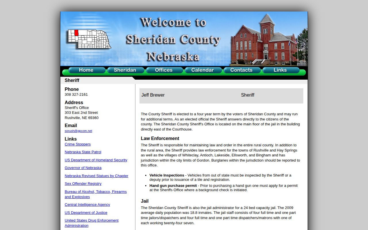 Sheridan County booking records context on the official sheriff page